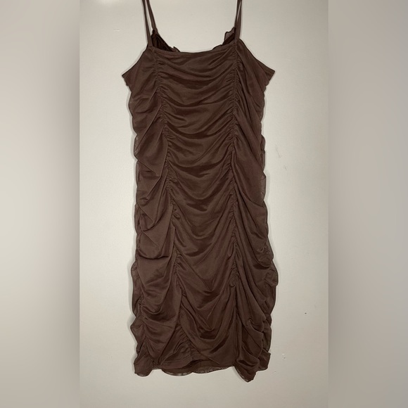 H&M Dark Brown Fitted Dress Medium - Picture 3 of 6